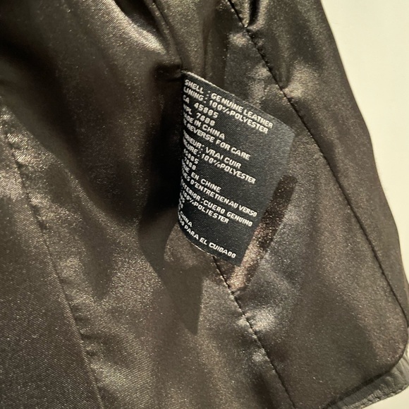 Michael Kors Black Genuine Leather Jacket - XS - Picture 4 of 9